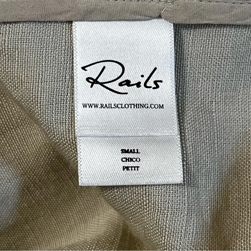 NWT RAILS Flynn Blazer In Taupe Linen Blend Boxy Oversized Relaxed Workwear S - Picture 9 of 16